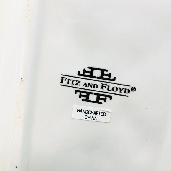 90s Fitz and Floyd Snowy Woods Hostess Serving Tray Christmas Divided Charger - Picture 6 of 11